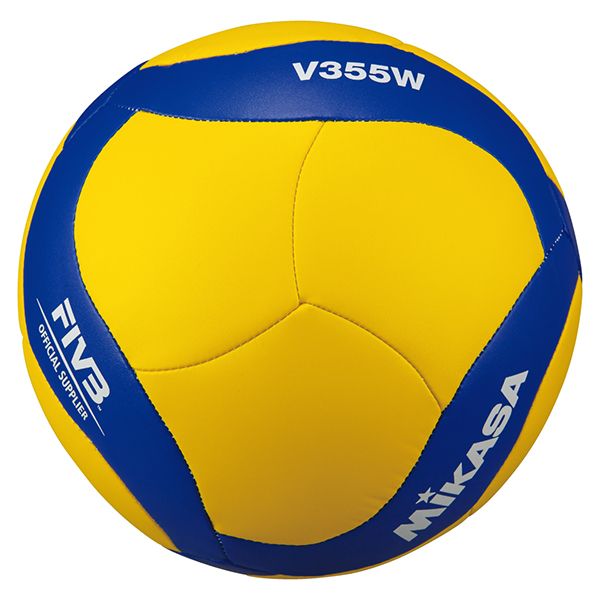 MIKASA V355W バレー5号 レクリエーション 縫い 黄/青 | 激安の新品