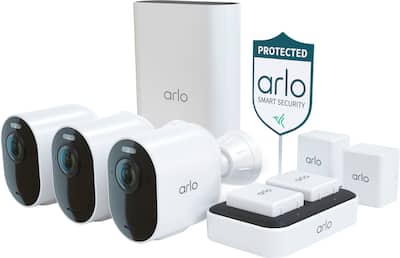 Arlo Ultra 2 Spotlight 3 Camera Security Bundle Indoor/Outdoor