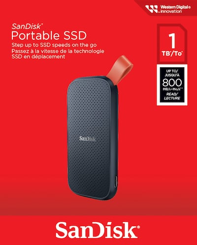 SanDisk 2TB External USB 3.2 Gen 2 Type C Portable SSD Black