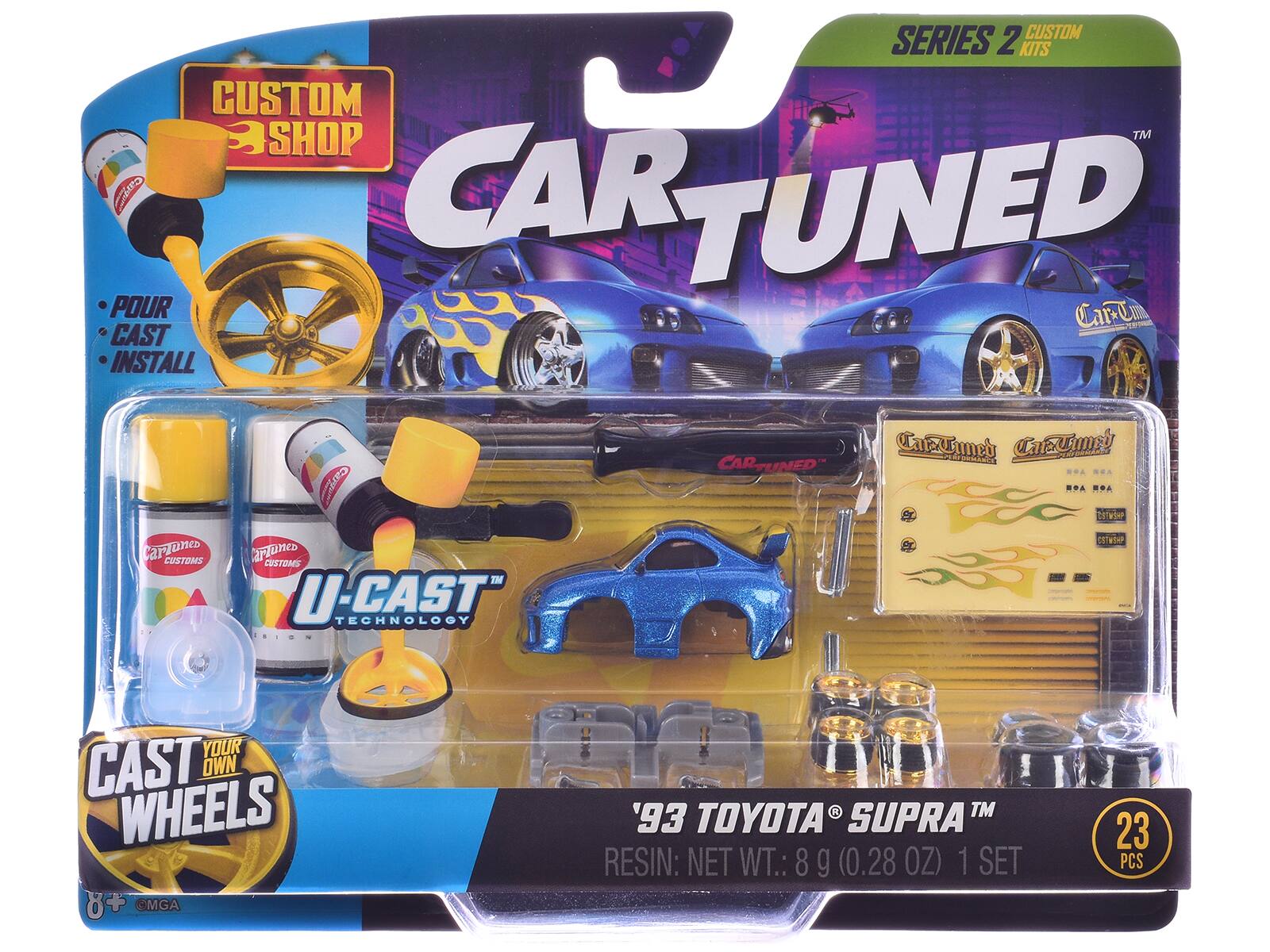 Car Tuned 1987 Toyota SR5 Pickup Truck White and 1993 Toyota Supra