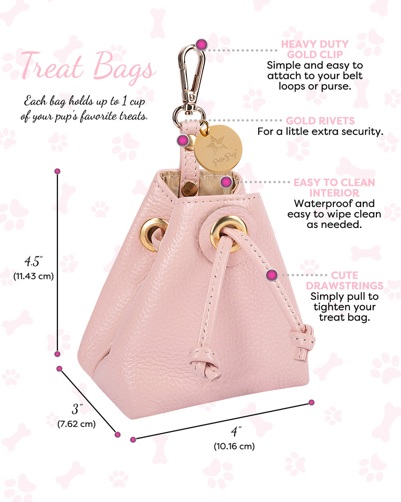 Sweetest Thing Treat Bag | Light Pink Dog Treat Bag