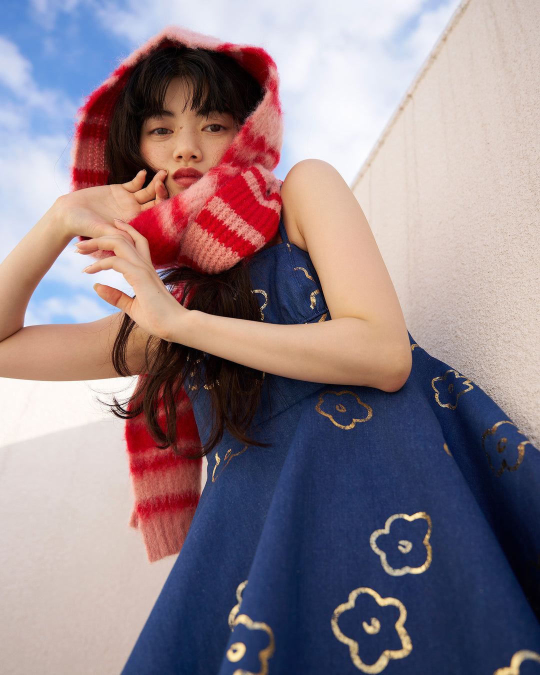 poppy あさぎーにょ オーガンジーオフショルダーキャミチュニック
