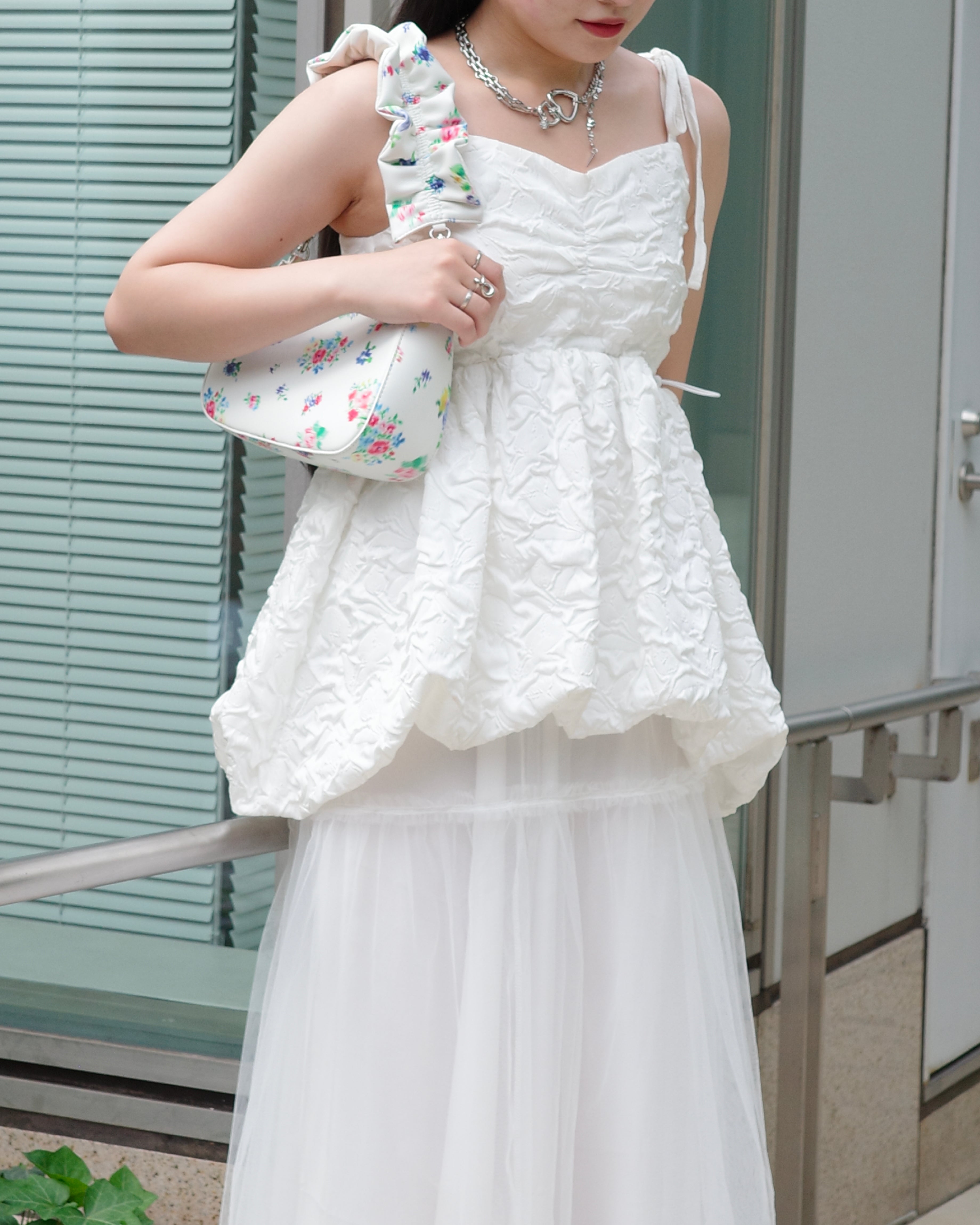 Balloon cami tunic (White)
