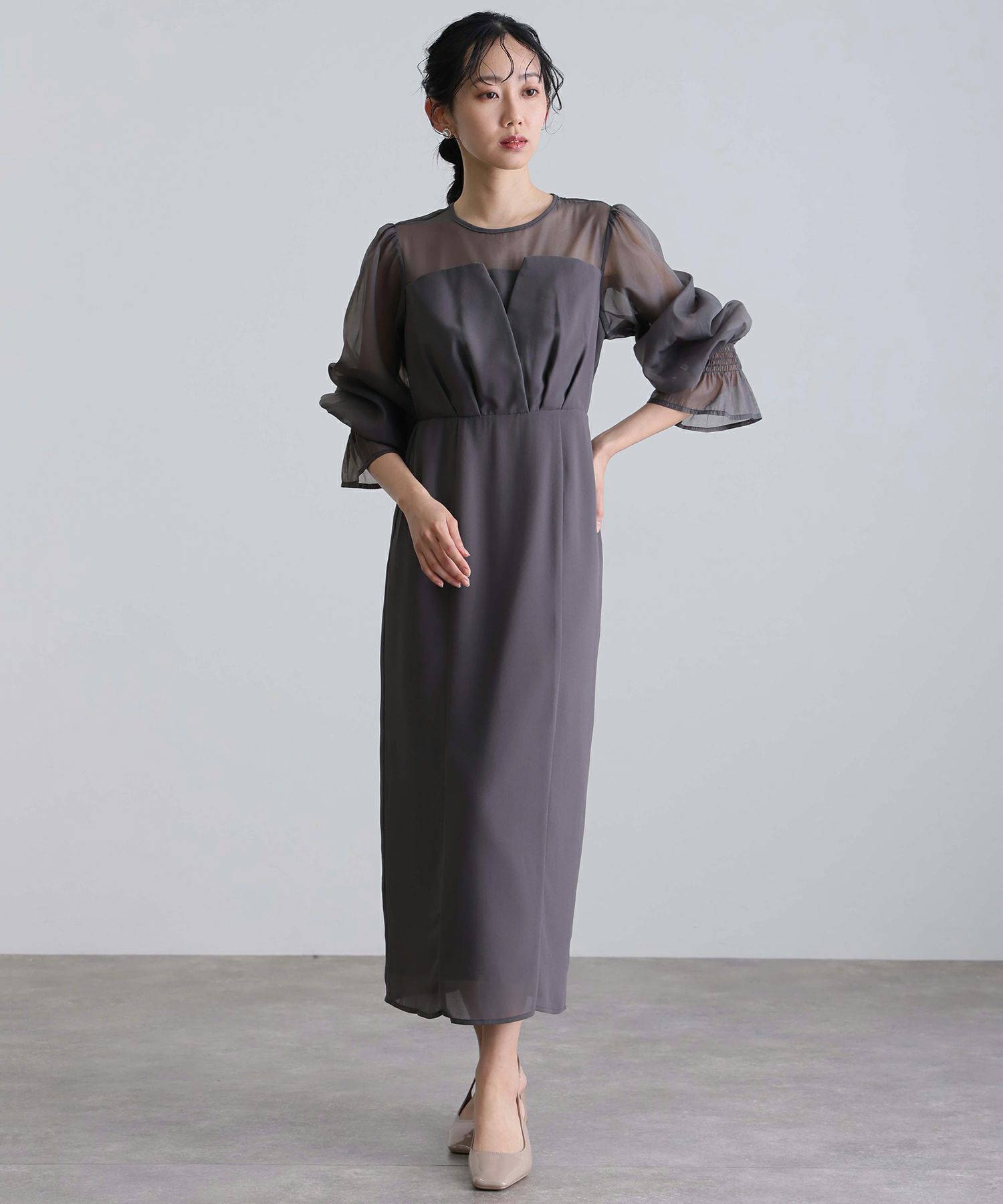 シフォンビスチェタイトワンピース｜PourVous