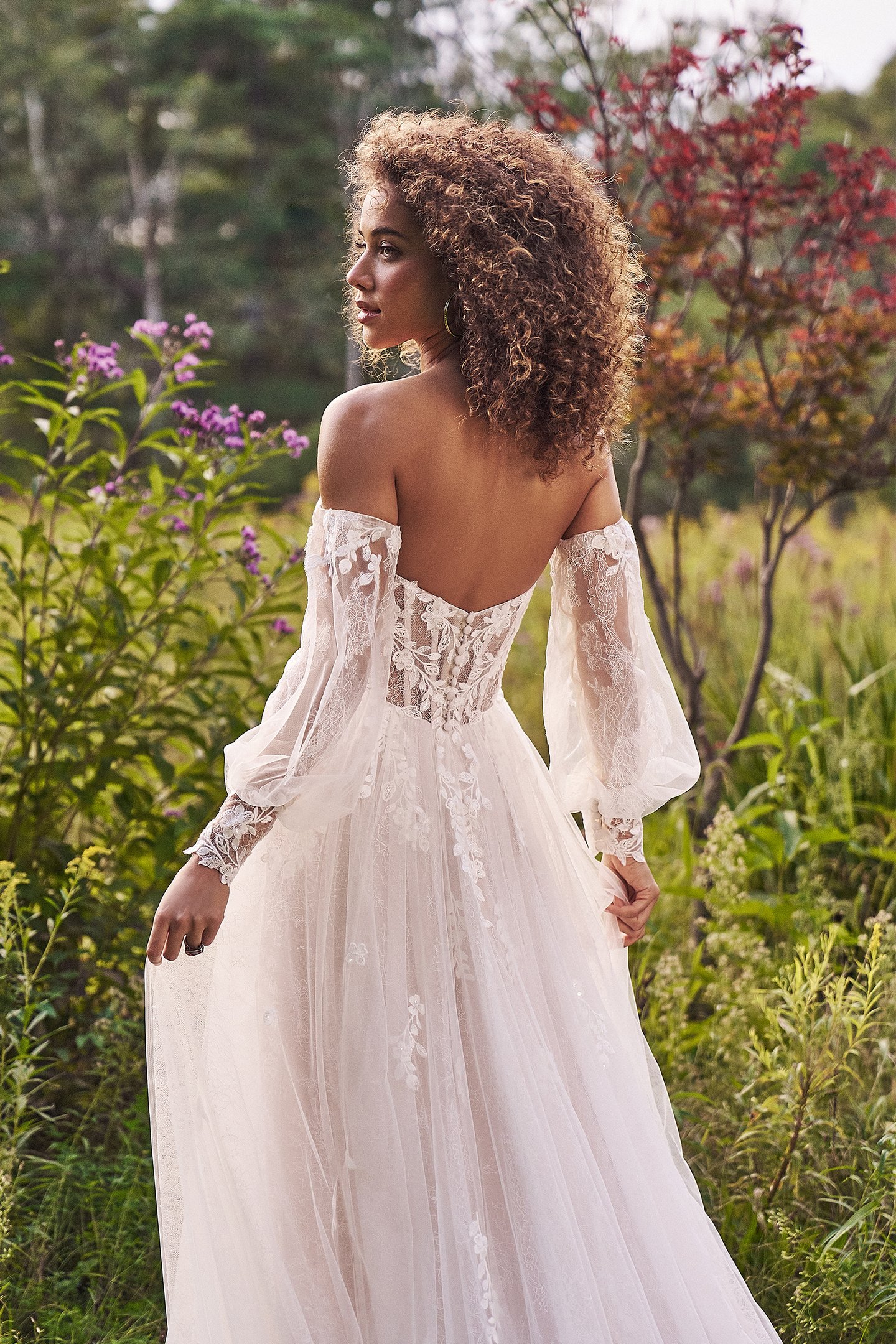 66346: Strapless A-Line Gown with Demi Cups, Exposed Boning, and