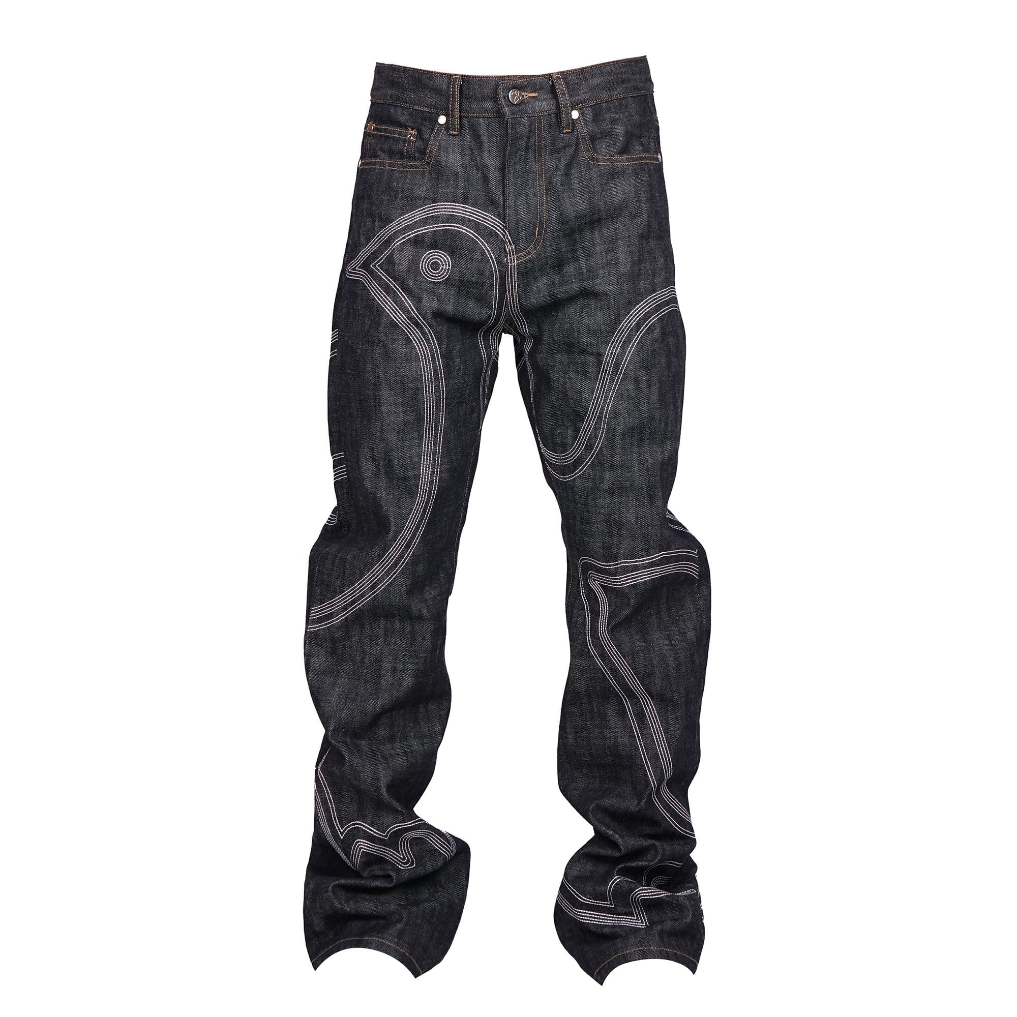 VINKID Embroidered Dove Stitched Selvedge Jeans