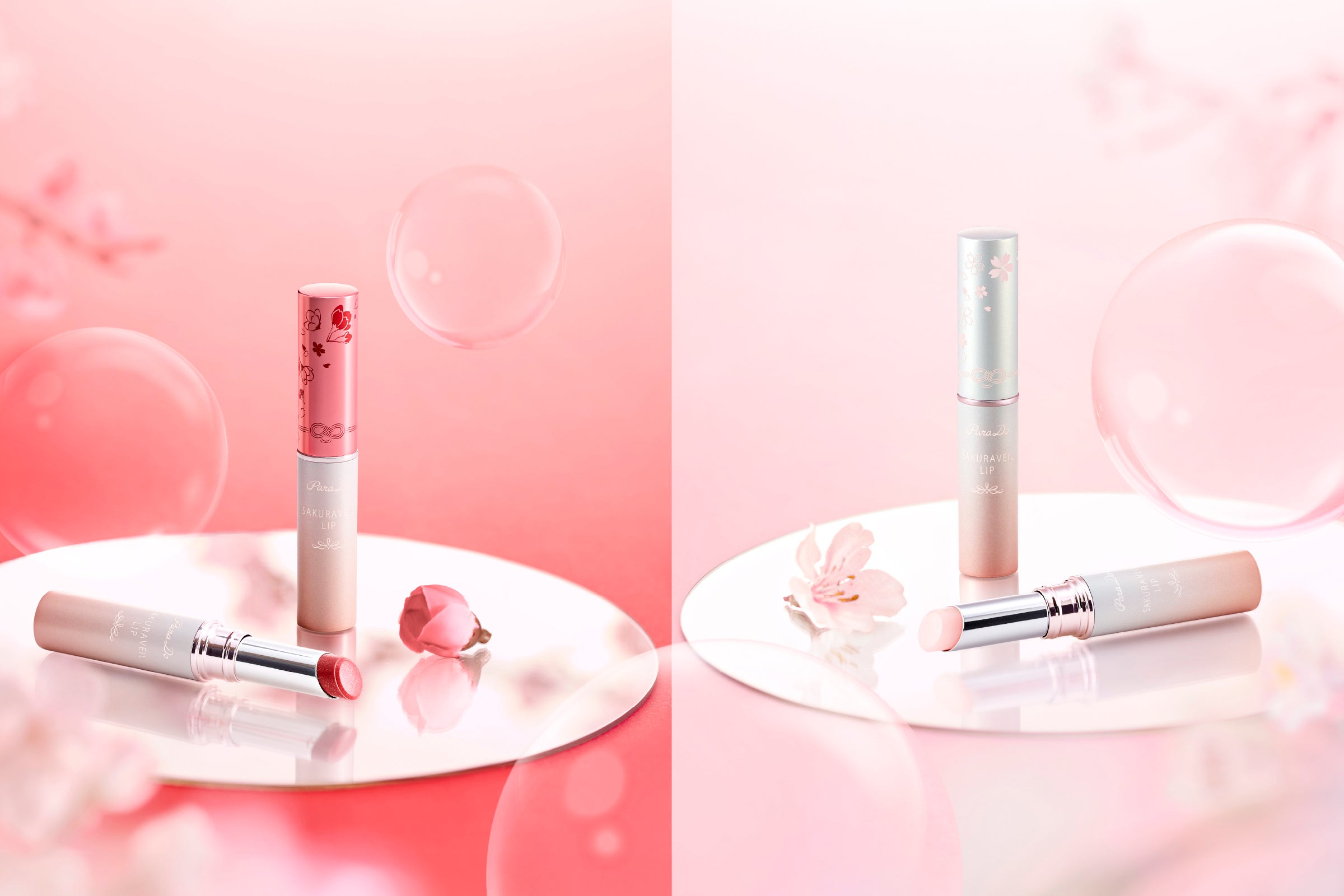 桜お守りリップ」から、赤が透ける桜つぼみ色と定番色のスペシャル