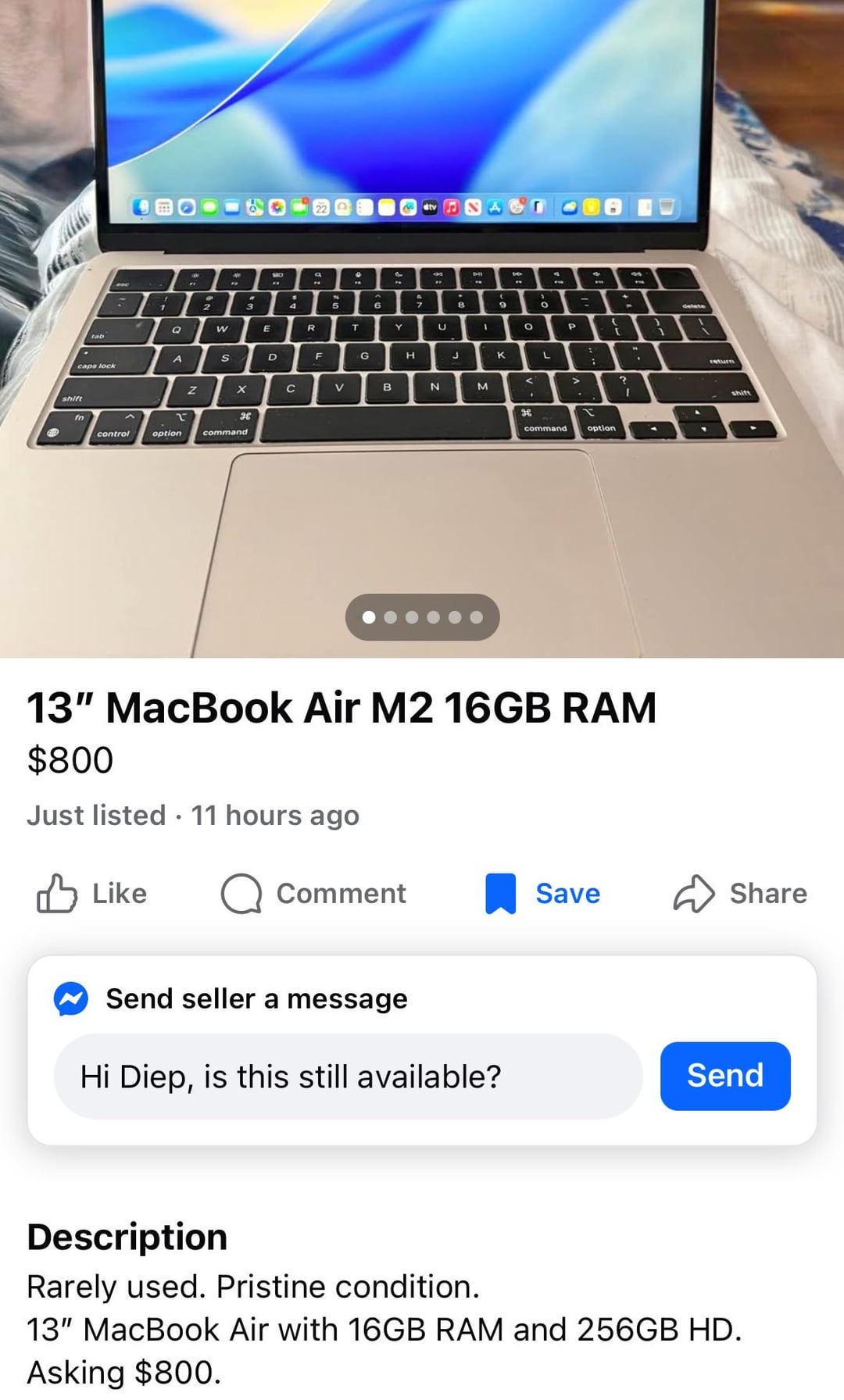 macbook air m2 16gb ram + 256gb ssd for $585? : r/macbook