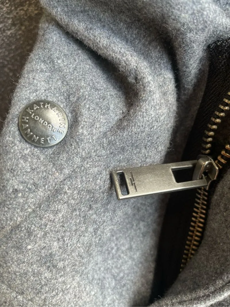 Katharine Hamnett London Hiden Hoodie Asimetris Double Zip - Preloved