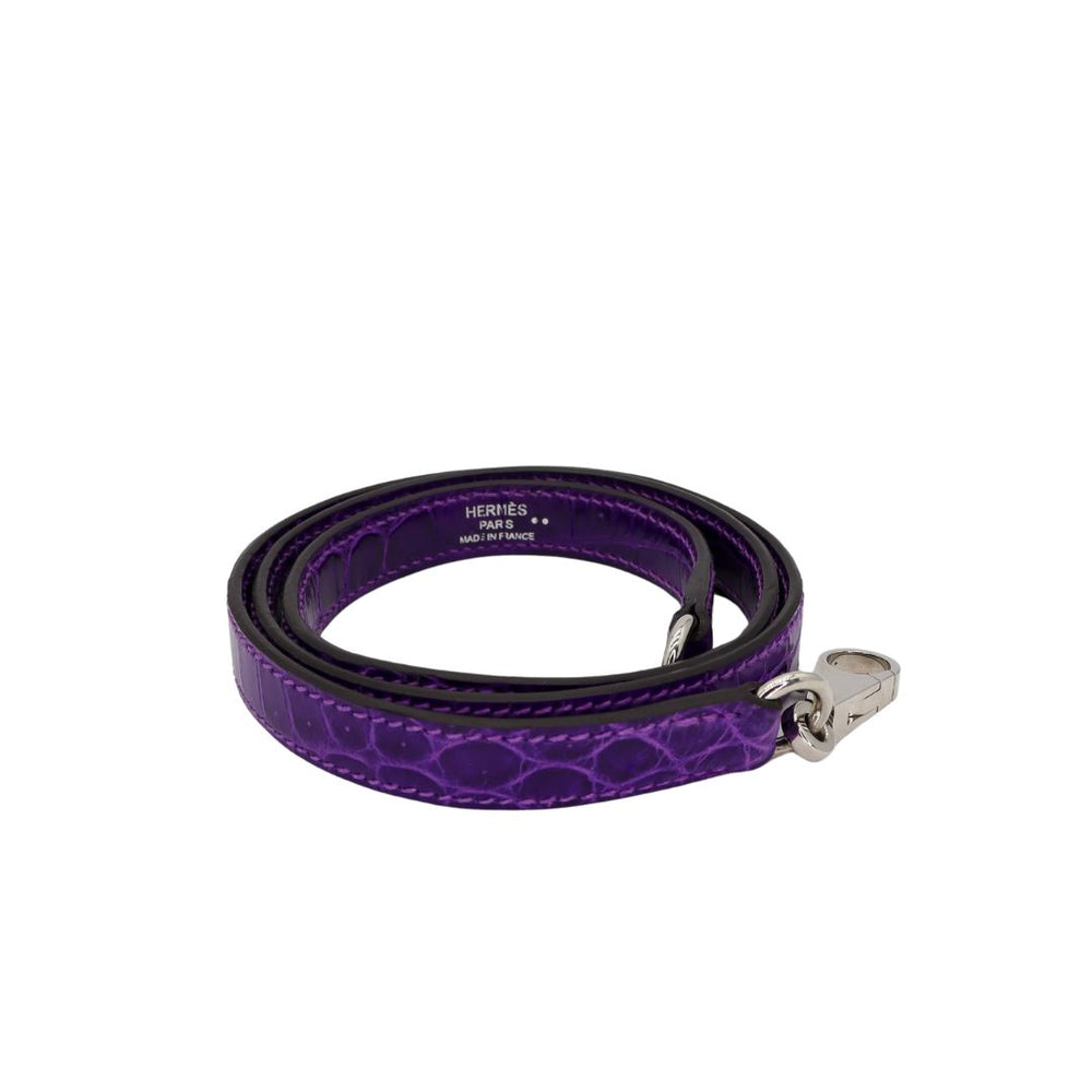 Hermès 28cm Kelly Sellier Ultraviolet Shiny Niloticus Crocodile