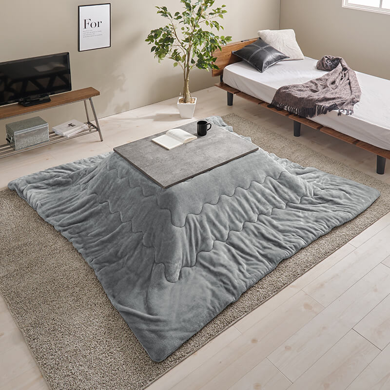 コンクリート調長方形こたつ Cartes+メレンゲ/Bique/Snow [幅75][単品