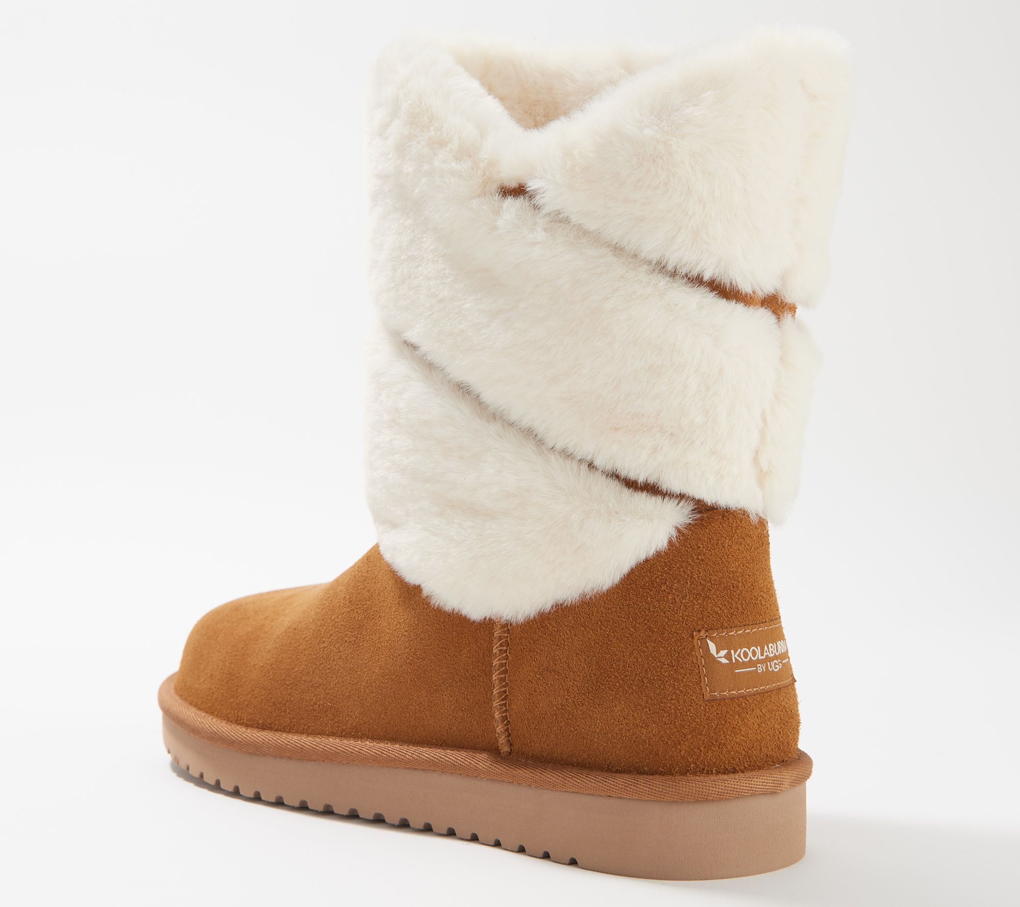 Koolaburra by UGG Suede Faux Fur Short Boots - Dezi - QVC.com