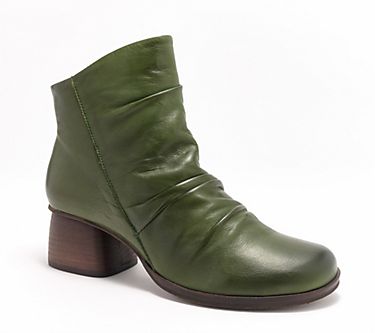 Miz Mooz Ruched Leather Heeled Ankle Boots - Octavia - QVC.com