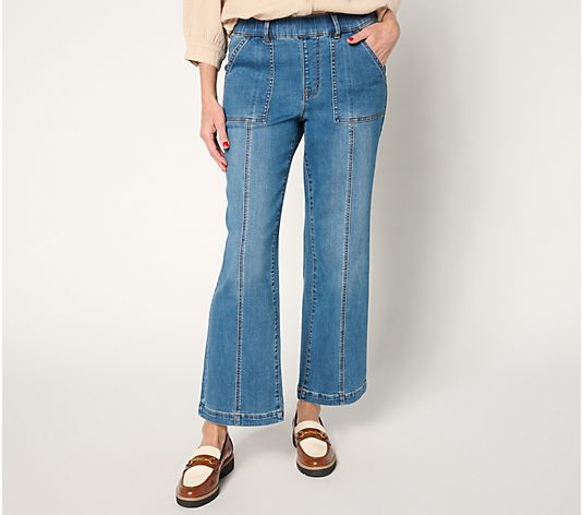 Isaac Mizrahi Live! Regular Indigo Denim Straight-Leg Utility
