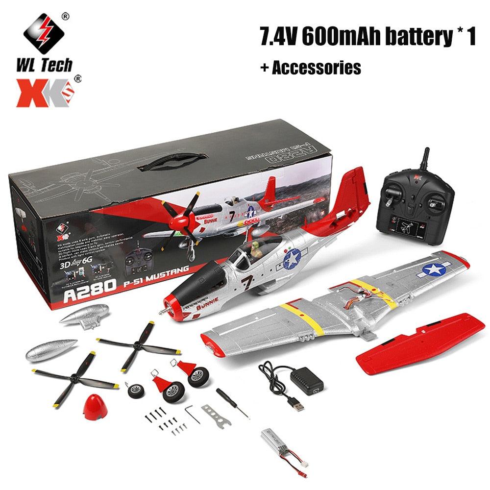 WLtoys A280 ブラシレスモーター RC 飛行機 - P51 戦闘機