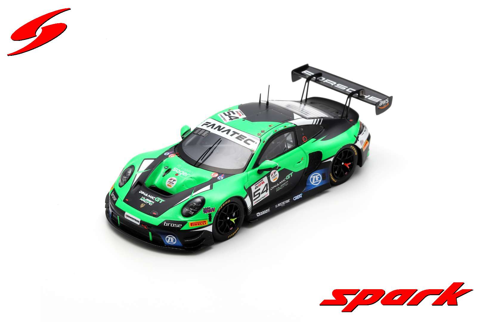 Spark SB707 1/43 Porsche 911 GT3 R (992) No.54 Dinamic GT Huber