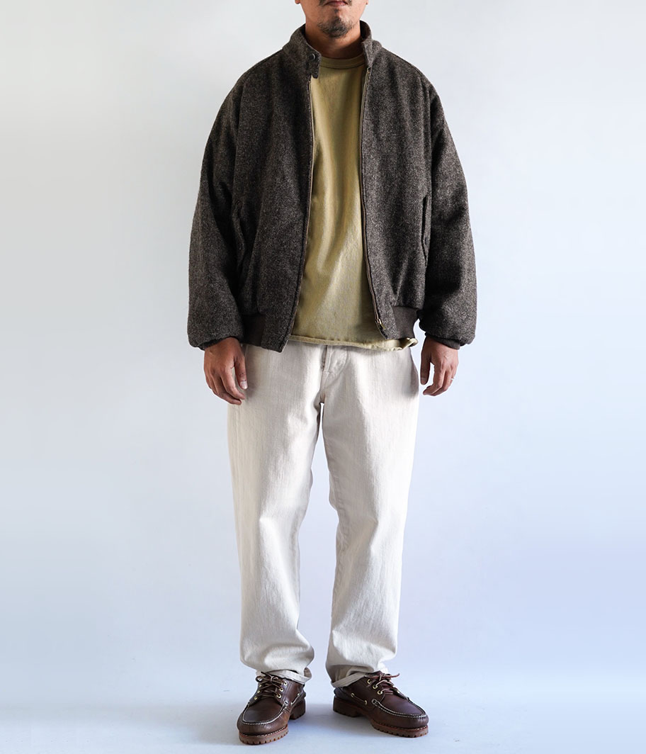 A.PRESSE Tweed Harrington Jacket [BROWN] - Fresh Service NECESSARY