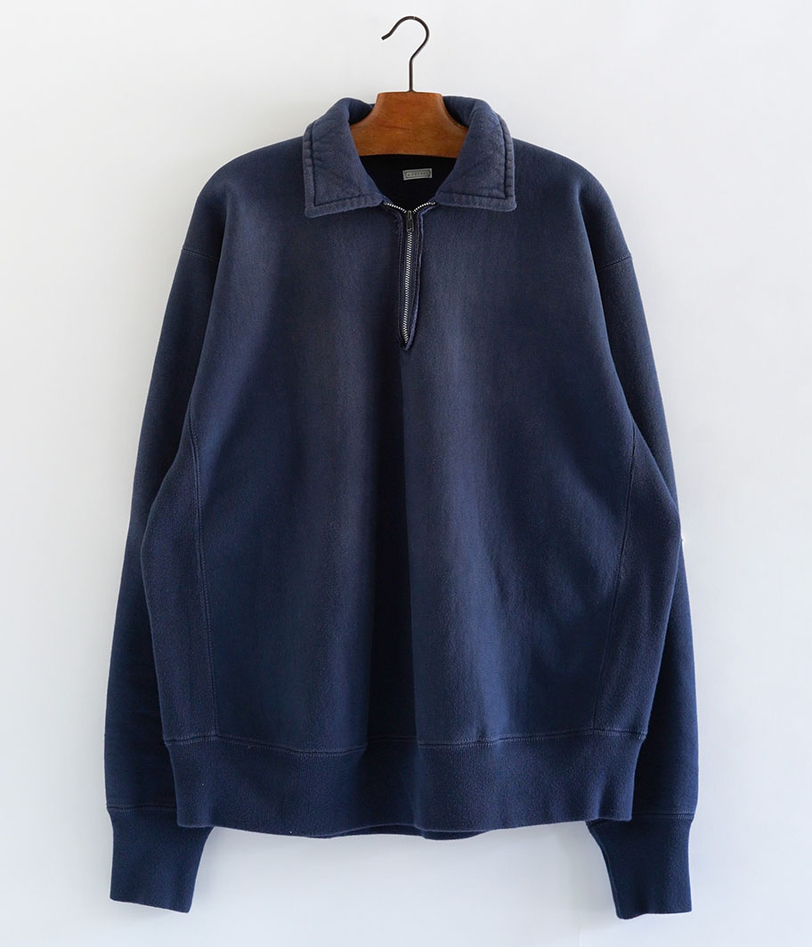A.PRESSE Vintage Half Zip Sweatshirt [NAVY] - Fresh Service