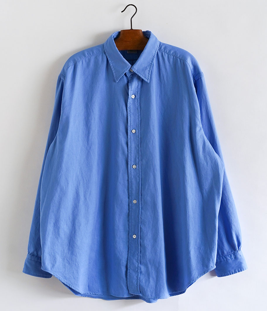 A.PRESSE Double Weave Twill Regular Collar Shirt [BLUE] - Fresh