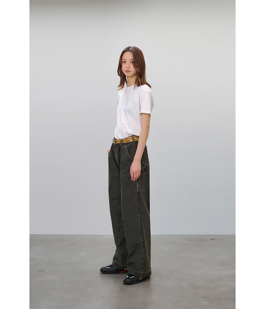 FIFTH Distressed Double Knee Pants [D-GRAY] - Fresh Service