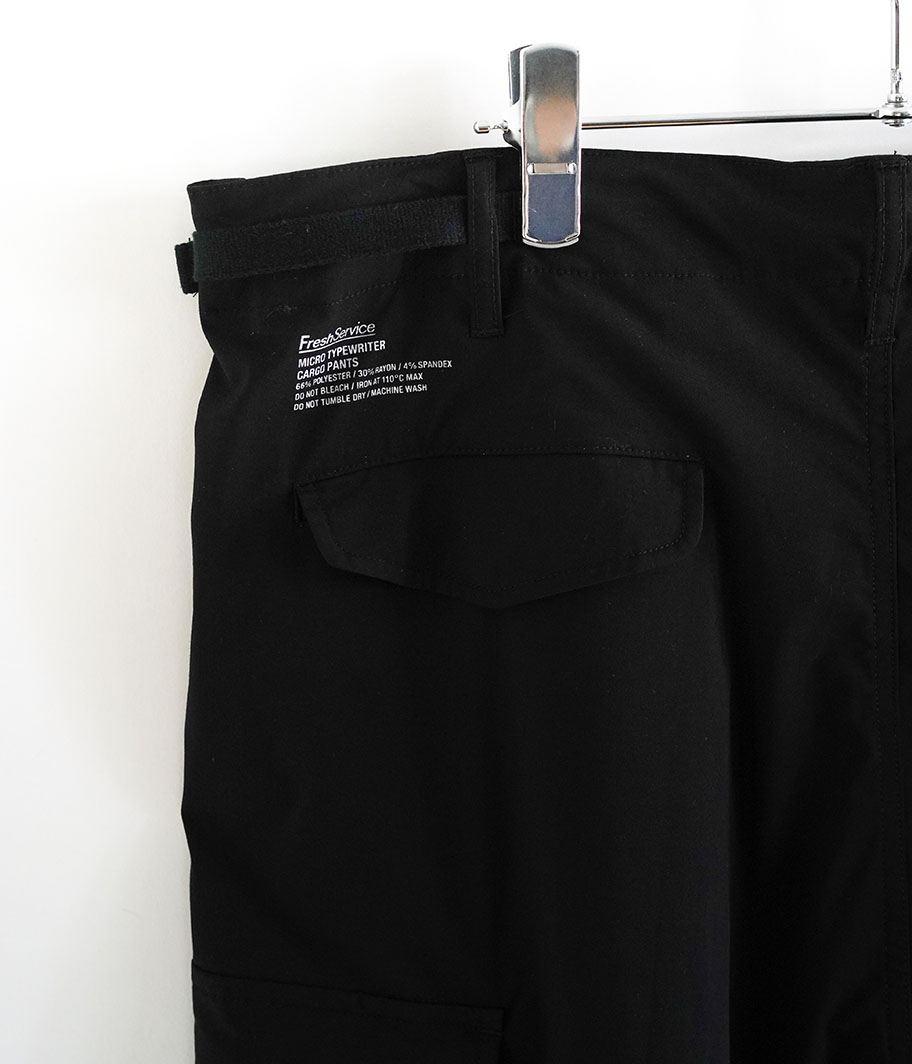 Fresh Service MICRO TYPEWRITER CARGO PANTS [BLACK] - Fresh Service