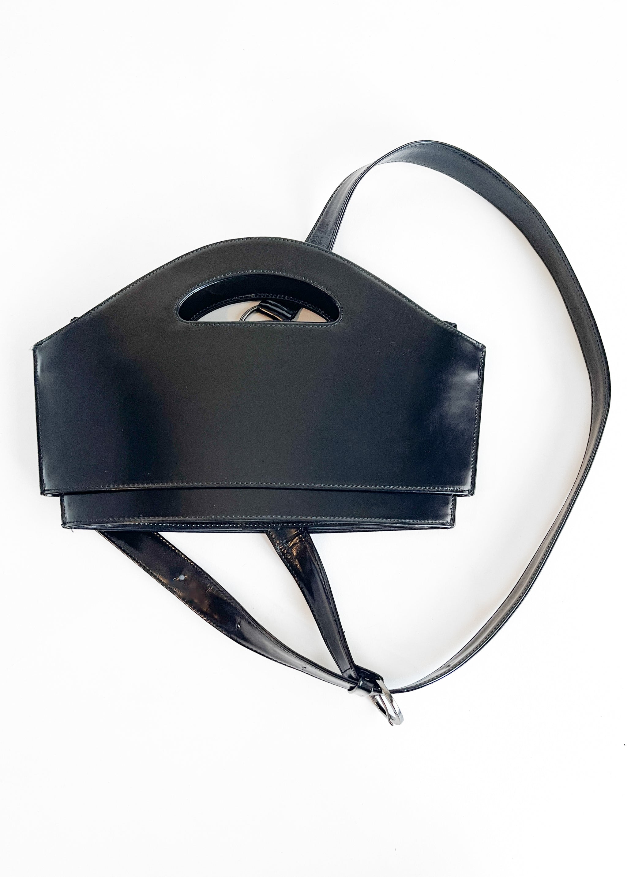 Issey Miyake Collapsible Leather Sling Bag - Raleigh Vintage