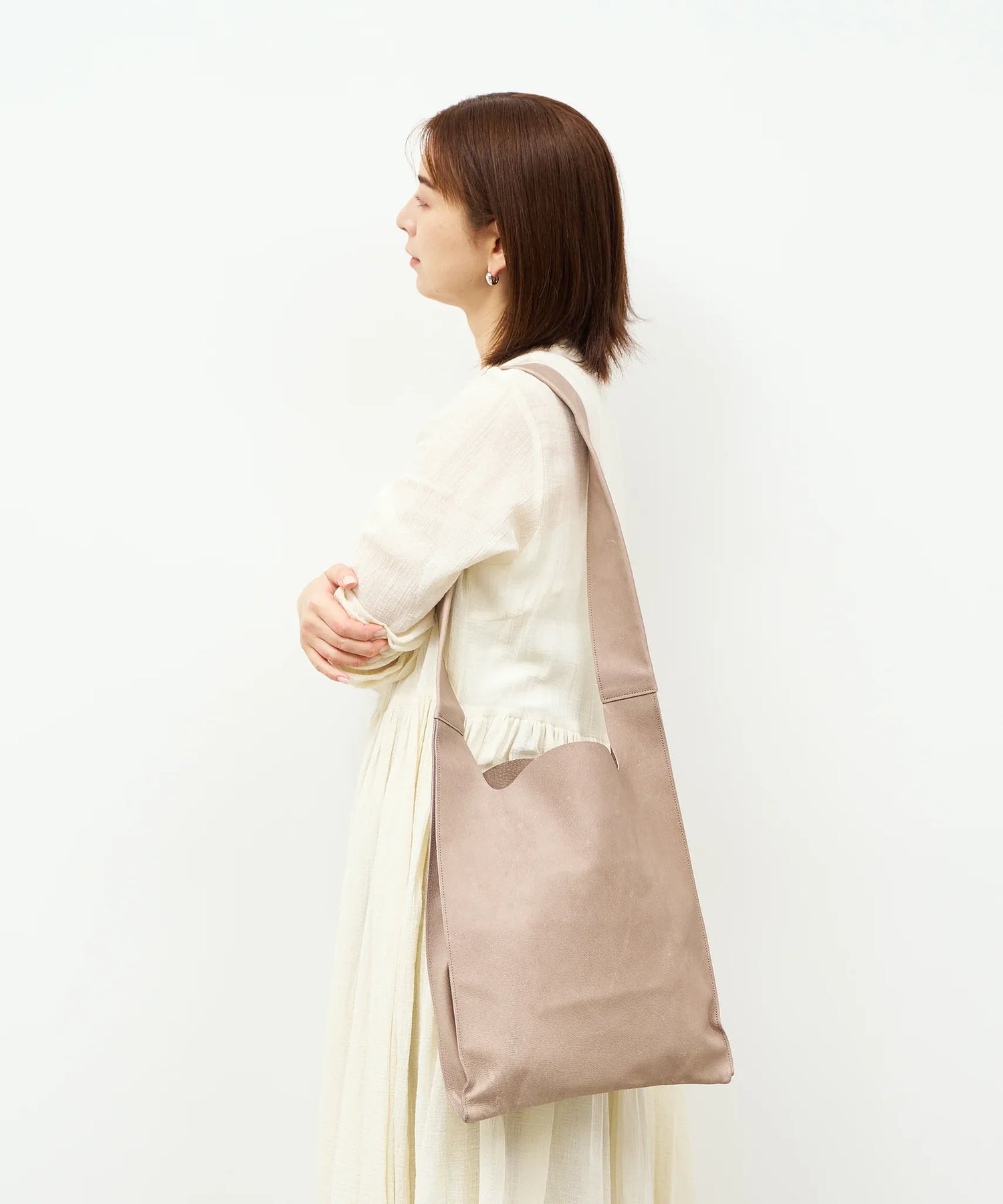 軽くて柔らかい豚革ショルダーバッグ - シンプルなレジ袋スタイル – REN