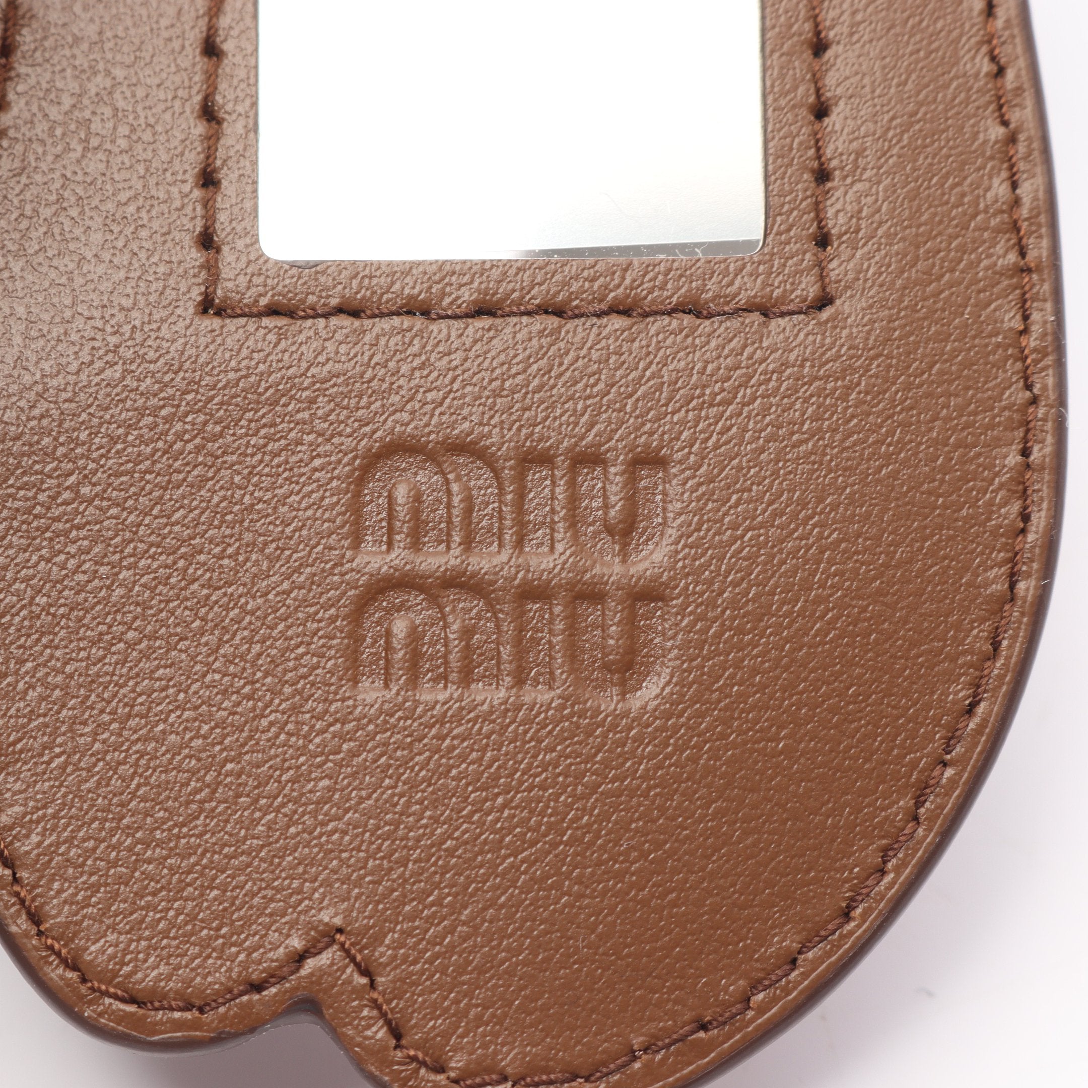 MIU BULLET バッグチャーム キーホルダー レザー ピンク ブラウン