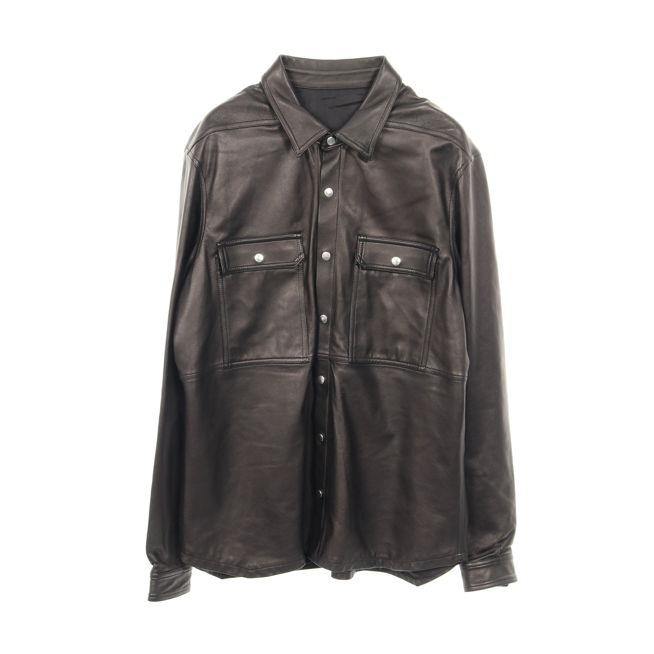 シャツジャケット レザージャケット ラムレザー ブラック 20SS リック