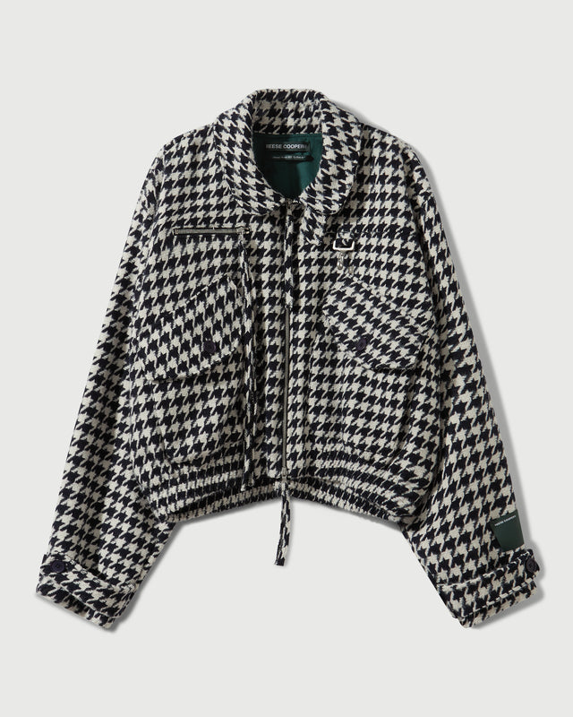 Houndstooth Storm Flap Jacket in Navy & White – REESE COOPER®