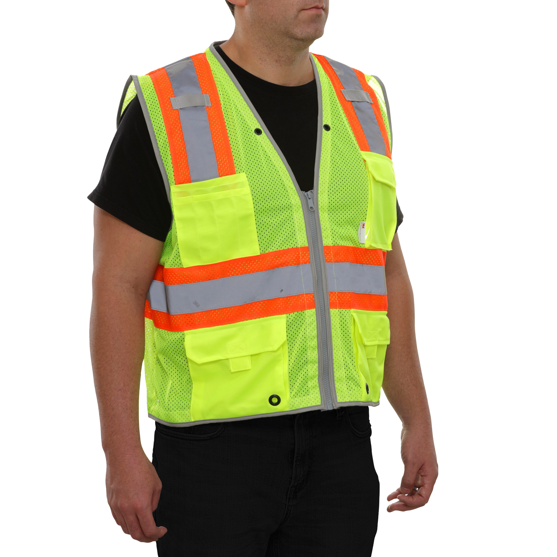 Lime Hi-Vis Surveyor Vest: 589ETLM – Reflective Apparel Inc