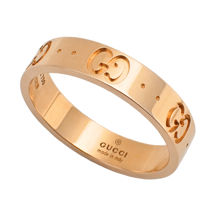 グッチ(GUCCI) Au750 アイコンリング 指輪 12号 箱・ケース付き ピンク