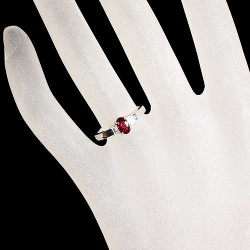 非加熱ピジョンブラッドルビー 0.5ct ダイヤモンド プラチナ リング