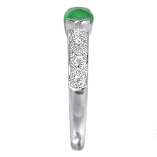 翡翠（ヒスイ） 0.4ct ダイヤモンド プラチナ リング(指輪)【品質