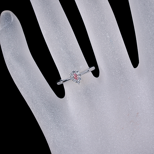 ピンクダイヤモンド 0.06ct/FVP/I1 ハートアンドキューピッド