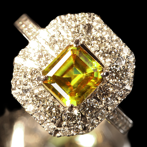 スフェーン 1.4ct ハートアンドキューピッドダイヤモンド(H&C) 約1ct