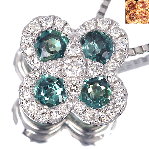 アレキサンドライト 0.48ct ダイヤモンド プラチナ ネックレス【品質