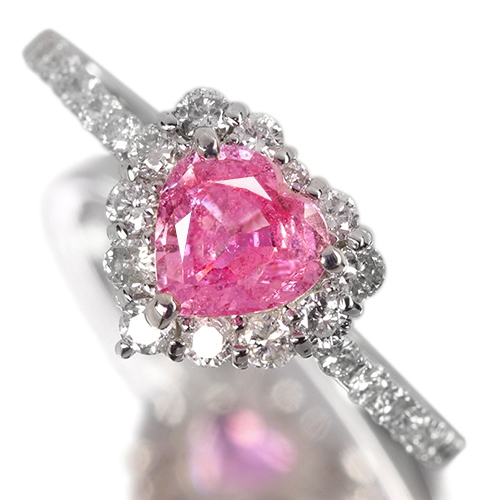 ハートシェイプパパラチアサファイア 約0.8ct ダイヤモンド 約0.5ct