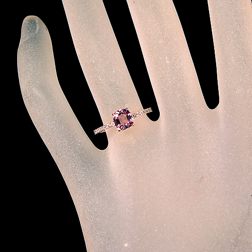 モルガナイト 1.0ct ダイヤモンド 0.2ct ピンクゴールド リング(指輪