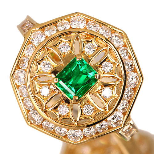 エメラルド 約0.6ct ダイヤモンド 1.1ct プラチナ リング(指輪)【品質