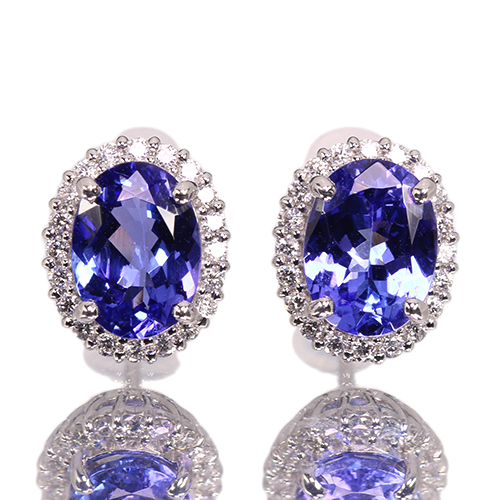 タンザナイト 2.5ct ダイヤモンド プラチナ ピアス【品質保証書/宝石