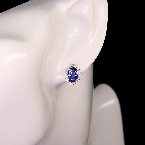 タンザナイト 2.5ct ダイヤモンド プラチナ ピアス【品質保証書/宝石