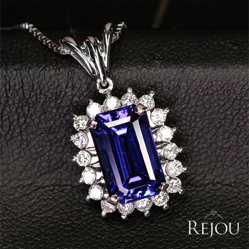 タンザナイト 3.4ct ダイヤモンド 0.4ct プラチナ ネックレス【品質