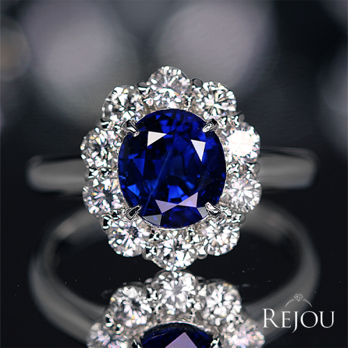 非加熱ブルーサファイア(vivid blue) 2.4ct ダイヤモンド 約1ct