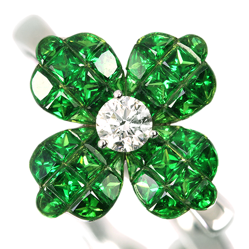 グリーンガーネット（ツァボライト） 3.8ct ダイヤモンド 0.2ct