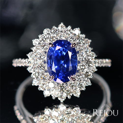 コーンフラワーブルーサファイア 2.0ct ダイヤモンド 1.0ct プラチナ