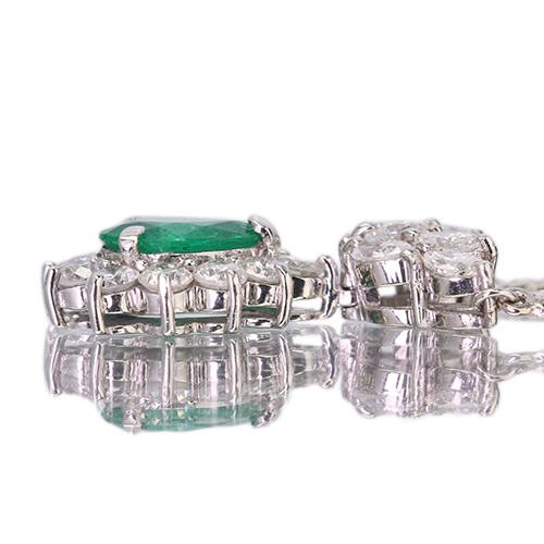 エメラルド 約0.7ct ダイヤモンド プラチナ 1.2ct ネックレス【品質