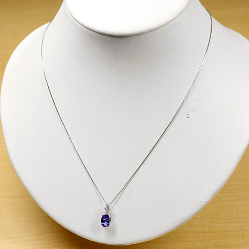 タンザナイト 1.4ct ダイヤモンド プラチナ ネックレス【品質保証書