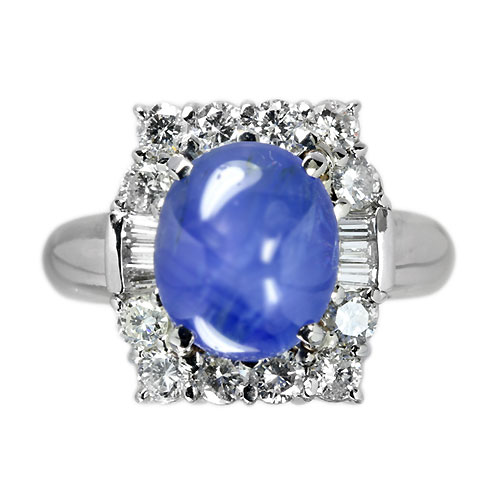 スターサファイア 6.9ct ダイヤモンド プラチナ リング（指輪）【品質