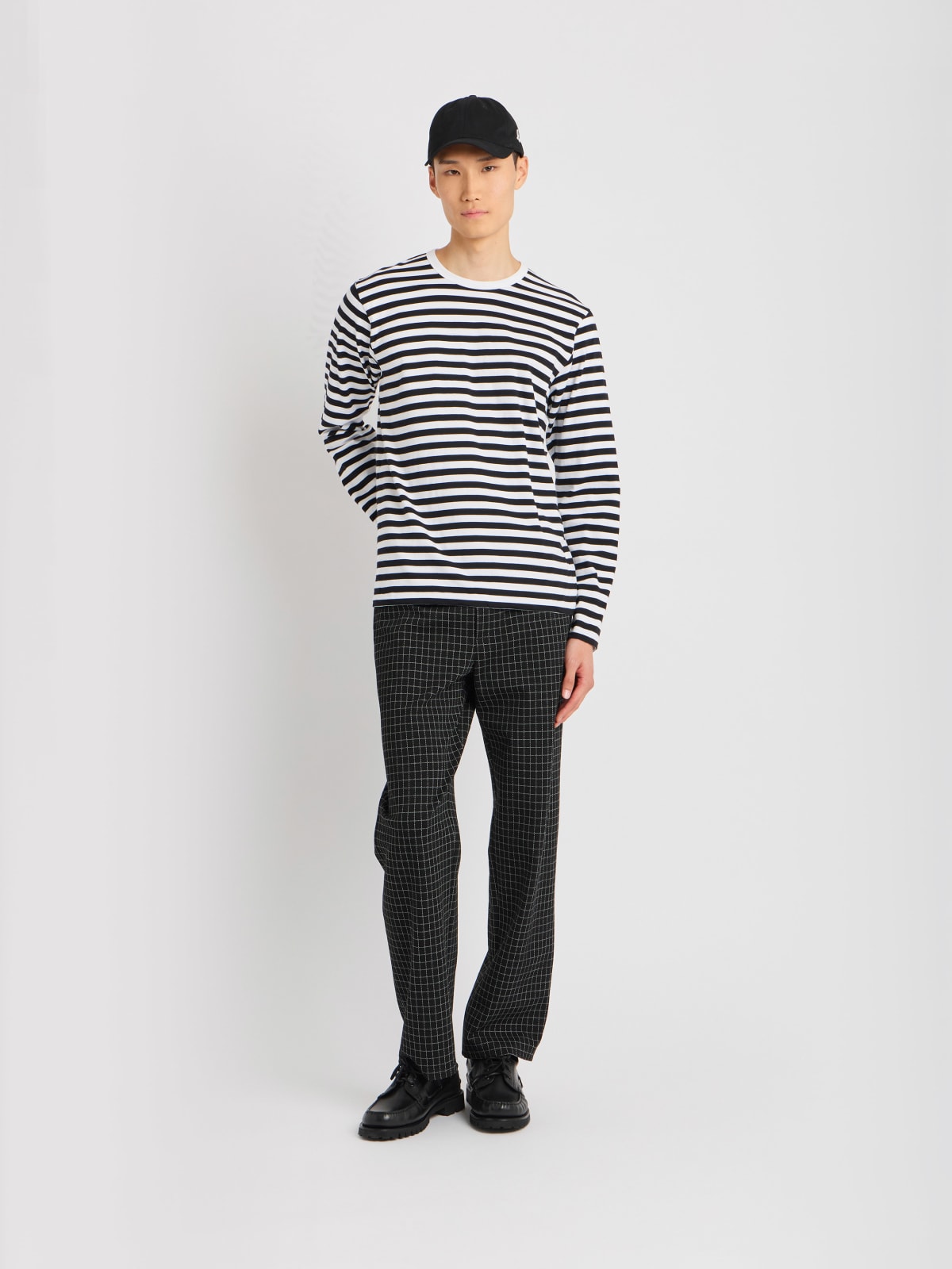 black and white long sleeves striped Coulos t-shirt | Agnès b.